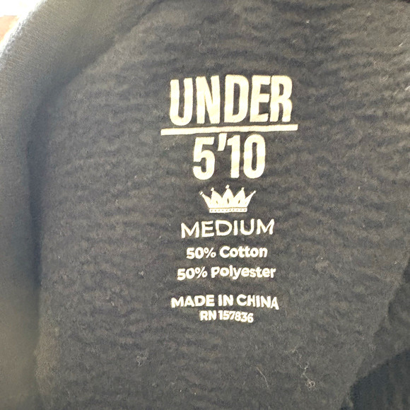 Men's Hoodie Sweatshirt Black Size Medium Under 5'10 U-510 NWT - Picture 3 of 8